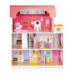 Casuta din lemn Tennessie DollHouse cu iluminare Led - Casa pentru papusi cu mobilier inclus de la EcoToys
